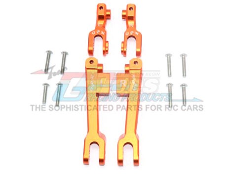 GPM Racing Traxxas Unlimited Desert Racer Aluminium Front & Rear Sway Bar - 12Pcs Set Orange