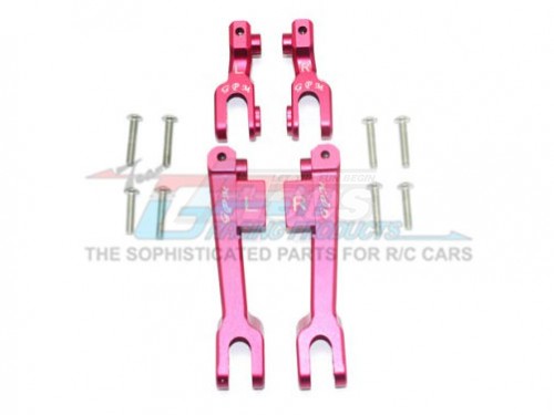 GPM Racing Traxxas Unlimited Desert Racer Aluminium Front & Rear Sway Bar - 12Pcs Set Red