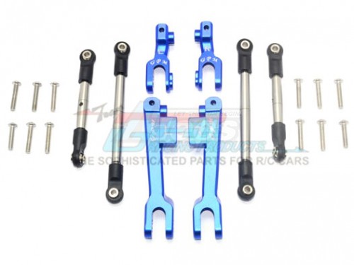 GPM Racing Traxxas Unlimited Desert Racer Aluminium Front & Rear Sway Bar & Stainless Steel Linkage - 20Pcs Set Blue