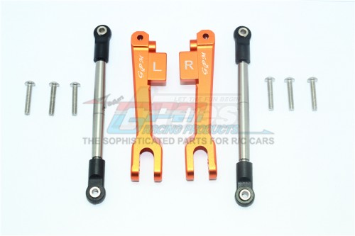 GPM Racing Traxxas Unlimited Desert Racer Aluminium Front Sway Bar & Stainless Steel Linkage - 10Pcs Set Orange