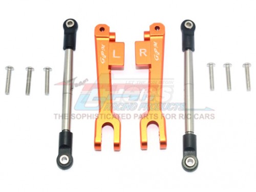 GPM Racing Traxxas Unlimited Desert Racer Aluminium Rear Sway Bar & Stainless Steel Linkage - 10Pcs Set Orange