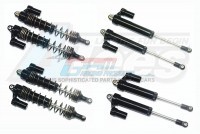 GPM Racing Traxxas Unlimited Desert Racer Aluminium Front+Rear L-Shape Piggy Back Damper - 8Pc Set Black