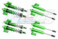 GPM Racing Traxxas Unlimited Desert Racer Aluminium Front+Rear L-Shape Piggy Back Damper - 8Pc Set Green