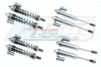 GPM Racing Traxxas Unlimited Desert Racer Aluminium Front+Rear L-Shape Piggy Back Damper - 8Pc Set Gun Metal