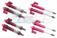 GPM Racing Traxxas Unlimited Desert Racer Aluminium Front+Rear L-Shape Piggy Back Damper - 8Pc Set Red