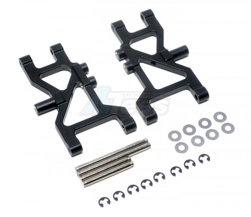 GPM Racing Tamiya Wild Dagger Aluminum Front Arm With Pins & Shims & E-clips - 1pr Set Black