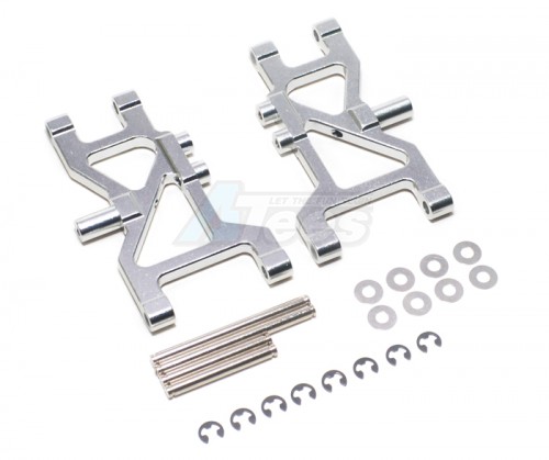 GPM Racing Tamiya Wild Dagger Aluminum Front Arm With Pins & Shims & E-clips - 1pr Set Silver