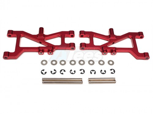 GPM Racing Tamiya Wild Dagger Aluminum Rear Arm With Collars, Pins, Shims & E-clips - 1pr Set Red