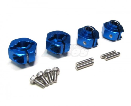 GPM Racing Axial Wraith Aluminum Hex Adaptors (12mm) - 4pcs Set Blue