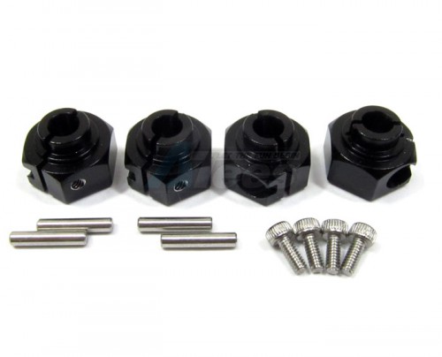 GPM Racing Axial Wraith Aluminum Hex Adaptors (12mm) - 4 Pcs Set Black