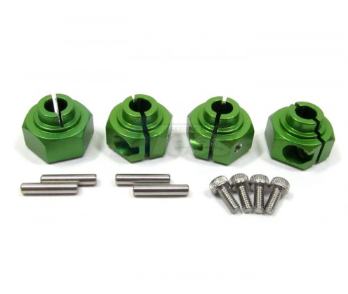 GPM Racing Axial Wraith Aluminum Hex Adaptors (12mm) - 4 Pcs Set Green