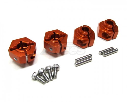 GPM Racing Axial Wraith Aluminum Hex Adaptors (12mm) - 4pcs Set Orange