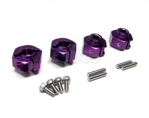 GPM Racing Axial Wraith Aluminum Hex Adaptors (12mm) - 4pcs Set Purple