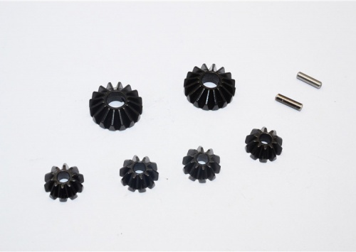 GPM Racing HPI WR8 Steel#45 Bevel Gears - 6Pcs Set Black