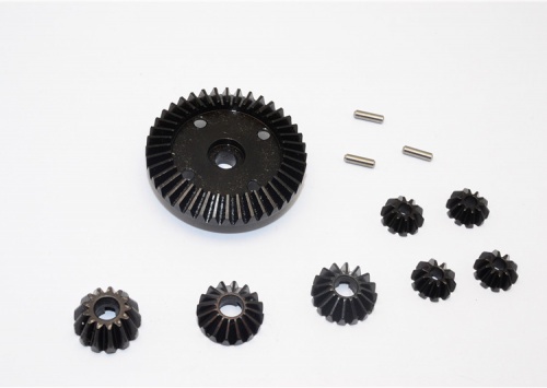 GPM Racing HPI WR8 Steel#45 Diff Gears & Bevel Gears - 8Pcs Set Black