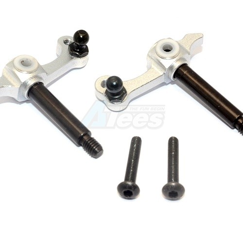 GPM Racing Tamiya WR02 Aluminium Front Knuckle Arm - 1 Pair Silver