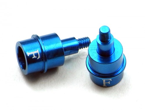 GPM Racing XMods Evolution Truck Aluminum Front Wheel Shaft for 2WD - 1Pair Blue