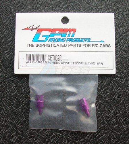 GPM Racing XMods Evolution Truck Aluminum Rear Wheel Shaft - 1 Pair Purple