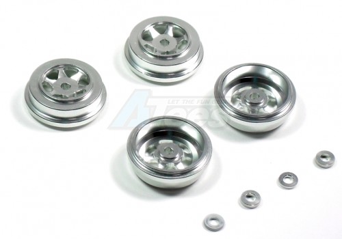 GPM Racing XMods Evolution Truck Aluminum Front & Rear Sinkage Rims (6 Poles) With Shims - 4pcs Set Silver