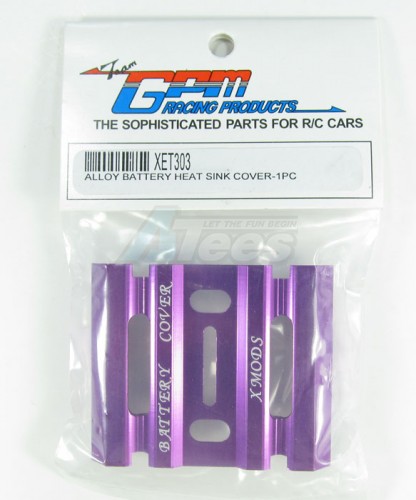 GPM Racing XMods Evolution Truck Aluminum Battery Heat Sink Cover - 1 Piece Purple