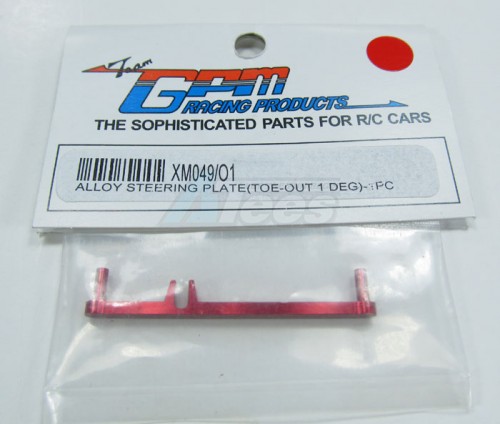 GPM Racing XMods XMods Aluminum Steering Plate (toe-out 1 Degree) -1 Piece Red