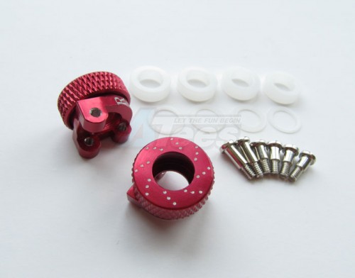 GPM Racing XMods Evolution Touring Aluminum Front Adjustable Knuckle Arm With Delrin Collars & Screws - 1pr Set Red