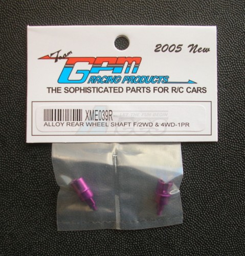GPM Racing XMods Evolution Touring Aluminum Rear Wheel Shaft - 1 Pair Purple