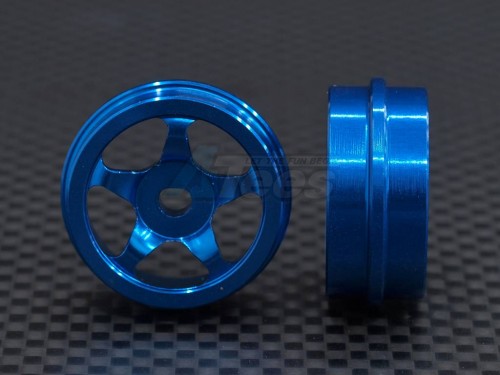 GPM Racing XMods Evolution Touring Aluminum Front & Rear Bold Rims (5 Spokes) - 4 Piece Set Blue