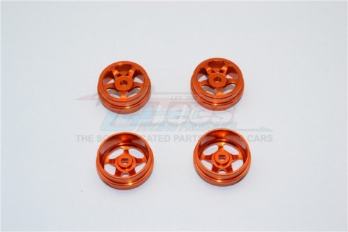 GPM Racing XMods Evolution Touring Aluminum Front & Rear Bold Rims (Star) - 4 Piece Set (Ridge) Orange