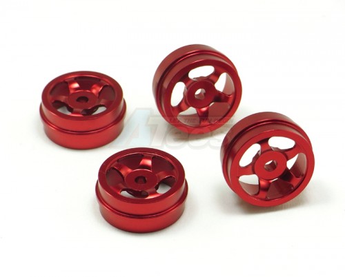 GPM Racing XMods Evolution Touring Aluminum Front & Rear Bold Rims (5 Spokes) - 4 Piece Set Red