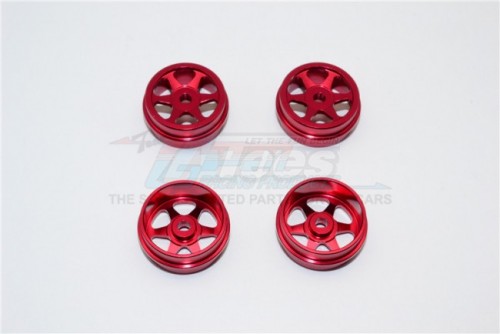 GPM Racing XMods Evolution Touring Aluminum Front & Rear Sinkage Rims (6 Poles) - 4 Piece (Ridge) Red