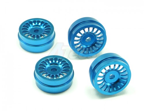 GPM Racing XMods Evolution Touring Aluminum Front/rear Bold Rims (18 Poles) - 1 Pair (Ridge) Blue