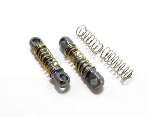 GPM Racing XMods Evolution Touring Aluminum Front Shock (16mm) With Springs - 1pr Set Gun Metal
