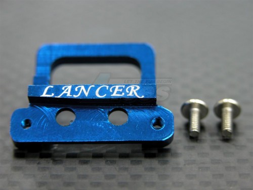 GPM Racing XMods Evolution Touring Aluminum Front Body Lock Plate With Screws (for Lancer) - 1 Piece Set Blue