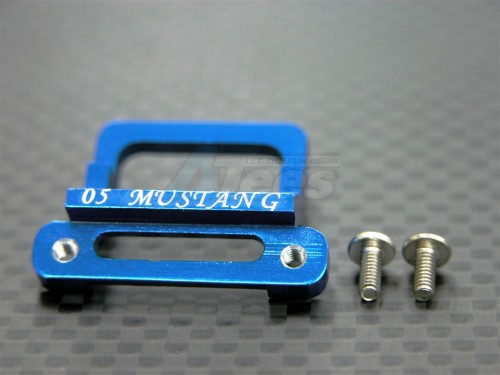GPM Racing XMods Evolution Touring Aluminum Front Body Lock Plate With Screws (for Mustang) - 1 Piece Set Blue