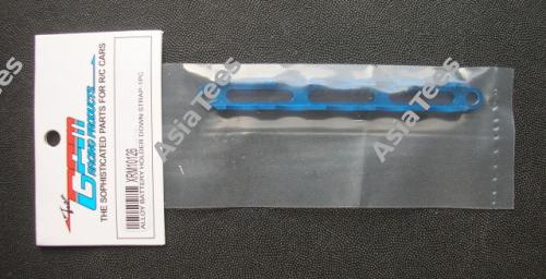 GPM Racing Xray M18 Aluminum Battery Holder Down Strap - 1pc Blue