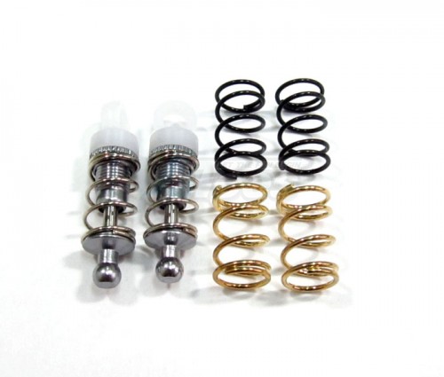 GPM Racing Xray M18 Aluminum Adjustable Spring Damper (1.5mm Shorter) With 2 Spare Springs ( Coil Length 0.7mm & 0.8mm ) - 1pr Set Gun Metal