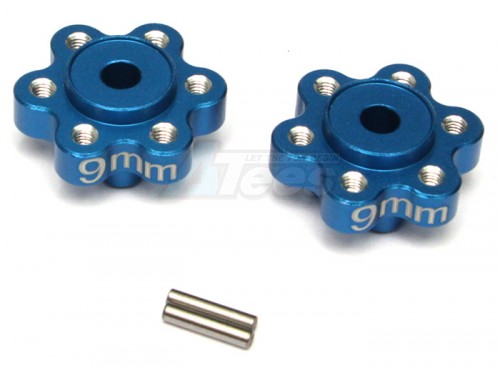 GPM Racing Axial Yeti Aluminium 2.2 Wheel Hub Adapters (9Mm Thickness) - 1Pair Set Blue