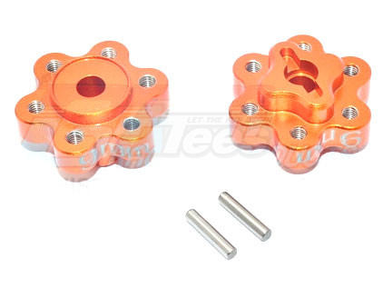GPM Racing Axial Yeti Aluminium 2.2 Wheel Hub Adapters (9Mm Thickness) - 1Pair Set Orange