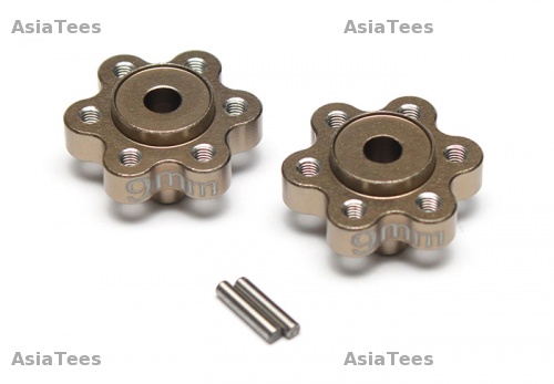 GPM Racing Axial Yeti Aluminium 2.2 Wheel Hub Adapters (9Mm Thickness) - 1Pair Set Titanium