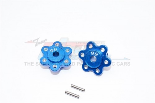 GPM Racing Axial Yeti Aluminium 2.2 Wheel Hub Adapters (9MM Thickness) Economy Version - 1Pr Set Blue