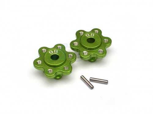 GPM Racing Axial Yeti Aluminium 2.2 Wheel Hub Adapters (9MM Thickness) Economy Version - 1Pr Set Green