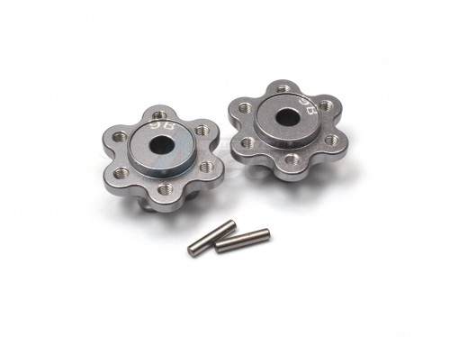 GPM Racing Axial Yeti Aluminium 2.2 Wheel Hub Adapters (9MM Thickness) Economy Version - 1Pr Set Gun Metal
