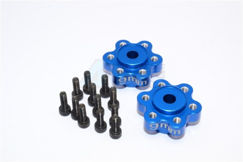 GPM Racing Axial Yeti Aluminium 2.2 Wheel Hub Adapters (9Mm Thickness) - 1 Pair Set For Yeti EXO Wraith SCX10 Blue