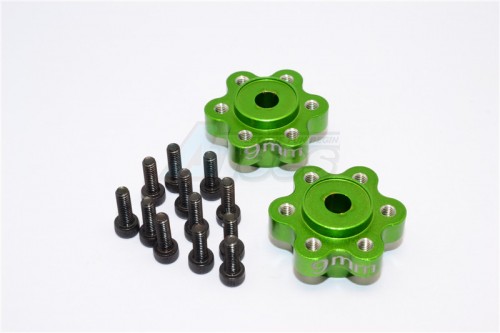 GPM Racing Axial Yeti Aluminium 2.2 Wheel Hub Adapters (9Mm Thickness) - 1 Pair Set For Yeti EXO Wraith SCX10 Green