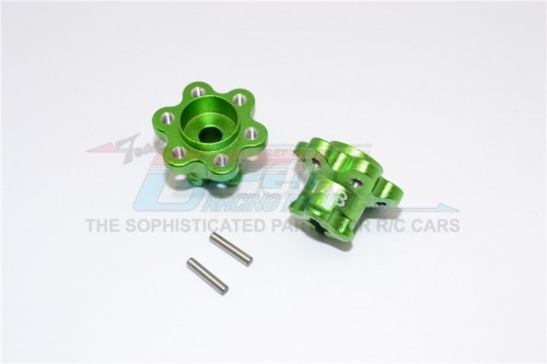 GPM Racing Axial Yeti Aluminium 2.2 Wheel Hub Adapters (14MM Thickness) Economy Version - 1Pr Set Green