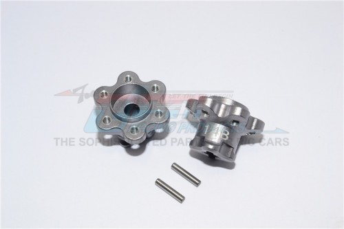 GPM Racing Axial Yeti Aluminium 2.2 Wheel Hub Adapters (14MM Thickness) Economy Version - 1Pr Set Gun Metal