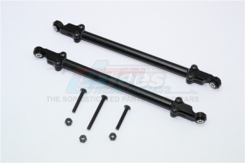 GPM Racing Axial Yeti Aluminum Rear Adjustable Chassis Rod -8Pc Set Black