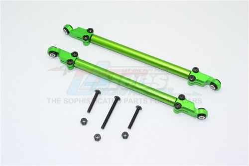 GPM Racing Axial Yeti Aluminum Rear Adjustable Chassis Rod -8Pc Set Green