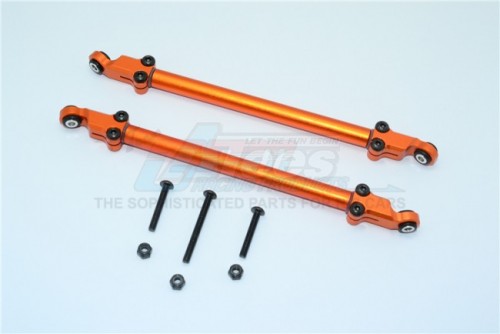 GPM Racing Axial Yeti Aluminum Rear Adjustable Chassis Rod -8Pc Set Orange